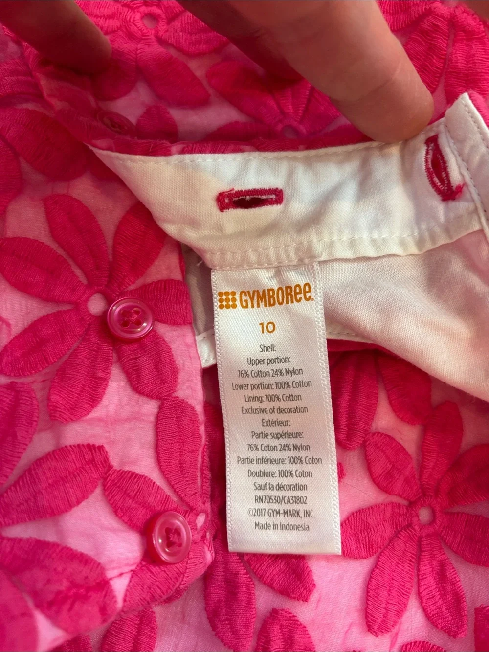 Gymboree Hot Pink Floral Lace Shift Dress